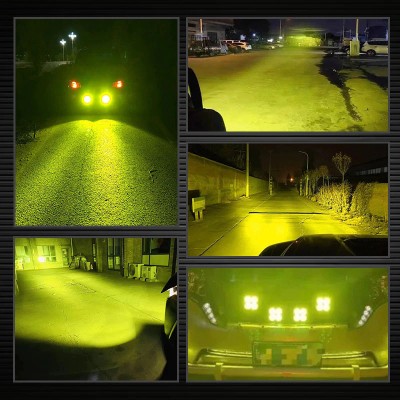 Αδιάβροχος Προβολέας Amber LED Ομίχλης 40W Θερμού Φωτισμού 3500K Αυτοκινήτου, Μηχανής, Jeep, Φορτηγά 12V & 24V 4500 Lumens IP67