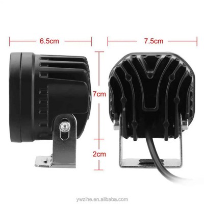 Σετ 2 Αδιάβροχα Προβολάκια LED 9000lm 80W Ψυχρού Λευκού Φωτισμού 6000K Αυτοκινήτου, Μηχανής 12V & 24V IP67 Σετ 2 Κομμάτια & Διακόπτης ON , OFF