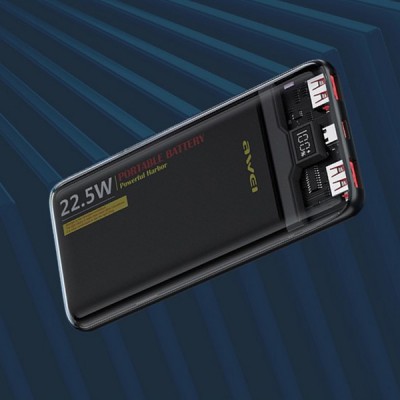Φορητό Διάφανο Powerbank TypeC Fast Charge - 10000MAh - 20W - Android - iOS