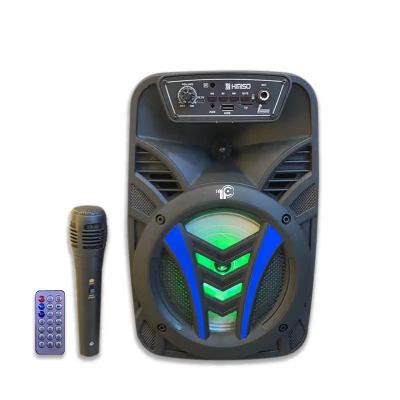 Μεγάλο Φορητό Bluetooth Διπλό Ηχείο Φωτορυθμικό LED RGB Αυτοενισχυόμενο Ασύρματο με Είσοδο AUX (3,5mm & 6mm) για Μικρόφωνο Karaoke, USB στικ & SD Player