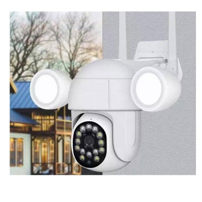 Αδιάβροχη Κάμερα Ασφαλείας WIFI με Συναγερμό & LED Προβολέα Ασύρματη IP FHD 1080p Εξωτερικού χώρου με Νυχτερινή Λήψη, Tracking Αισθητήρα Κίνησης,  Ειδοποίησεις στο App, Mic + Ηχείο