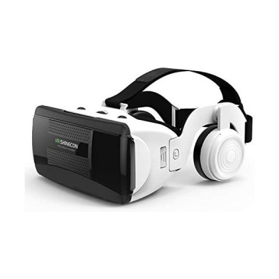 3D VR Headset Ρυθμιζόμενα Γυαλιά Εικονικής Πραγματικότητας με Αποσπώμενα Ακουστικά Shinecon για Smartphone Κινητά 4.7-6 inch Virtual Reality Goggles