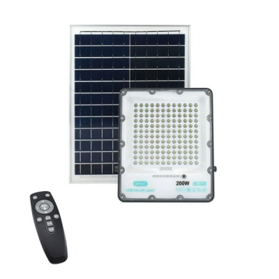 Ηλιακός Προβολέας IP66 200W Ψυχρού Λευκού Φωτισμού με Τηλεχειρισμό & Χρονοδιακόπτη AB-T0200