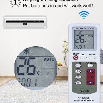 Τηλεκοντρόλ Universal KT-100A για όλα τα Κλιματιστικά -  AC Remote με Φωτισμό Οθόνης LED