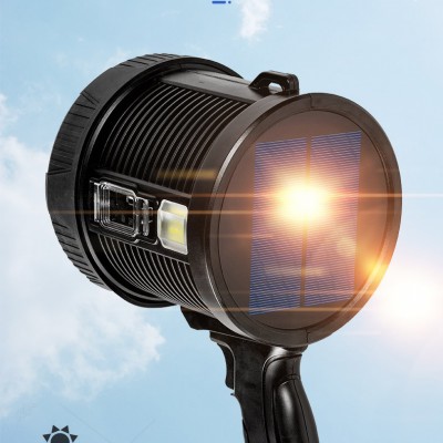 Αδιάβροχος Φορητός Ηλιακός Προβολέας LED Χειρός με 3 Χρώματα Έκτακτης Ανάγκης Υψηλής Απόδοσης Power Bank Επαναφορτιζόμενος USB
