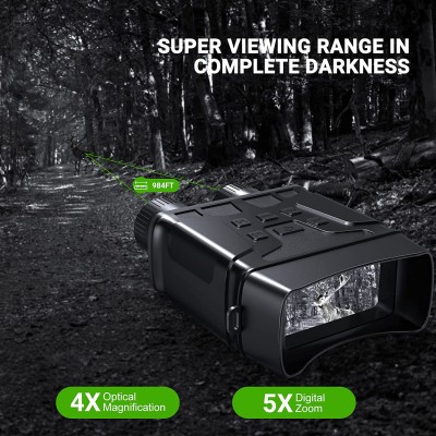 Ψηφιακά Κυάλια με Κάμερα 4Κ FHD Νυχτερινής Λήψης Υπερύθρες LED 300m & Καταγραφή Βίντεο - Φωτογραφιών σε SD - Digital Zoo
