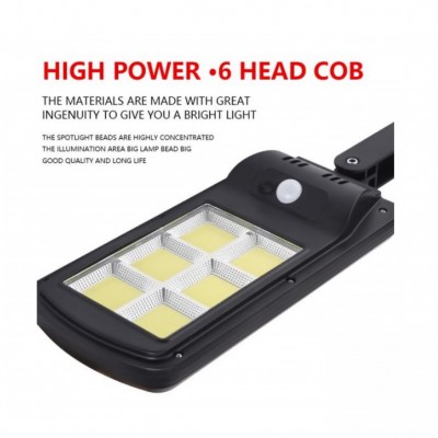 3x Αδιάβροχοι Ηλιακοί Προβολείς κoί 6 COB LED 450W  - Φωτιστικά Δρόμου με Τηλεχειριστήριο, Ανιχνευτή Κίνησης, Φωτοκύτταρο & Φωτοβολταϊκό Πάνελ W-756-6x3