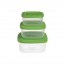 Δοχείο Φαγητού Πλαστικό Πράσινο Κατάλληλο για Φούρνο Μικροκυμάτων 3τμχ