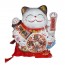 Διακοσμητική Τυχερή Λευκή Γάτα Καλωσορίσματος σε Μαξιλάρι Ρεύματος και Μπαταρίας - Feng Shui Welcome Cat 26cm
