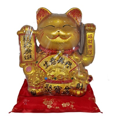 Διακοσμητική Τυχερή Χρυσή Γάτα Καλωσορίσματος - Feng Shui Welcome Cat 28x26x18cm