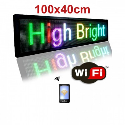 Αδιάβροχη Κυλιόμενη Πινακίδα LED με WiFi Μονής Όψης 100x40cm