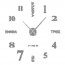Αυτοκόλλητο Ρολόι Τοίχου Ακρυλικό DIY με Ελληνικά Γράμματα, Αριθμούς και Μηχανισμό Quartz 60x60 cm