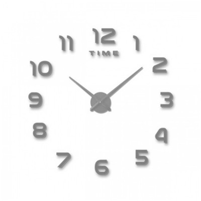 Αυτοκόλλητο Ρολόι Τοίχου Ακρυλικό DIY με Αριθμούς και Μηχανισμό Quartz 90x90 cm
