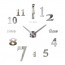 Αυτοκόλλητο Ρολόι Τοίχου Ακρυλικό DIY με Αγγλικές Λέξεις και Μηχανισμό Quartz 90x90 cm