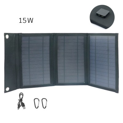 Αναδιπλούμενο Τριπλό Ηλιακό Πάνελ για Φόρτιση Φορητών Συσκευών USB 15W PM-0101 Μαύρο