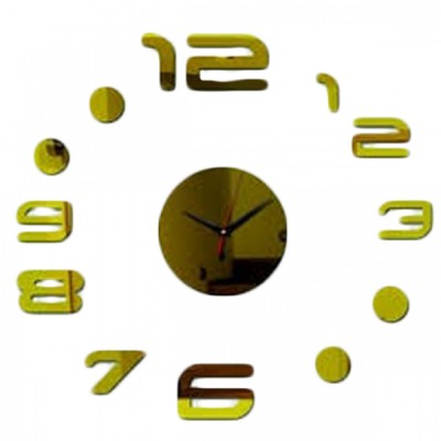 Αυτοκόλλητο Ρολόι Τοίχου Ακρυλικό DIY με Ψηφία και Μηχανισμό Quartz 90x90 cm