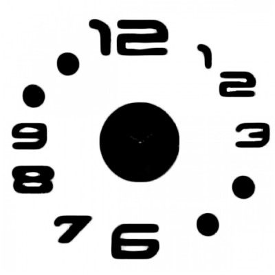 Αυτοκόλλητο Ρολόι Τοίχου Ακρυλικό DIY με Ψηφία και Μηχανισμό Quartz 90x90 cm
