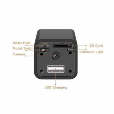 Φορτιστής Κινητού με Κρυφή Κάμερα Wi-Fi  Full HD USB