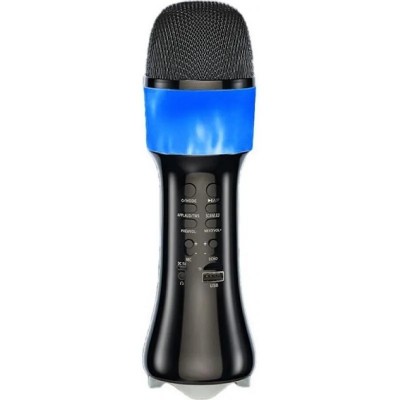 Ασύρματο Μικρόφωνο Karaoke με Ενσωματωμένο Ηχείο, Led Light BT Q99 Τυρκουάζ