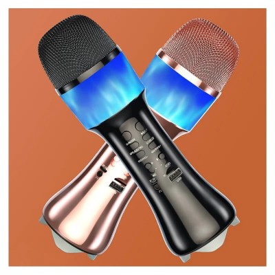 Ασύρματο Μικρόφωνο Karaoke με Ενσωματωμένο Ηχείο, Led Light BT Q99 Τυρκουάζ