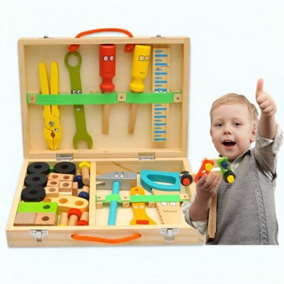 Σετ Παιχνίδι Ξύλινο Βαλιτσάκι με Εργαλεία - Simulation Toolbox Wooden Toys - Για Ηλικίες από 3+ Ετών