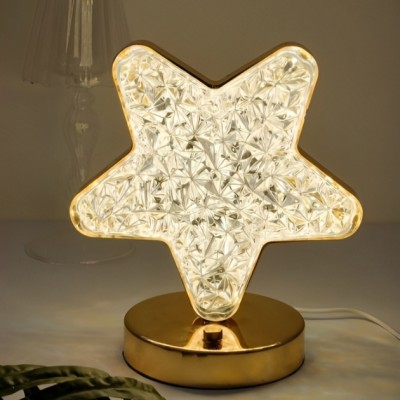 Επαναφορτιζόμενο LED Διακοσμητικό Φωτιστικό Αστέρι με Εφέ Κρυστάλλου