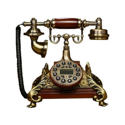 Ρετρό Τηλεφωνική Συσκευή με Παραδοσιακό Καντράν Αντίκα Μπορντώ - YH-18579