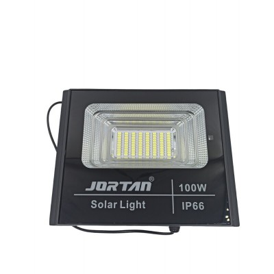 100W Led  Ηλιακός Προβολέας  6400LM με Πάνελ και Τηλεχειριστήριο Jortan JT-BJ100W