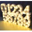 Πλαστικά Διακοσμητικά Γράμματα και Αριθμοί με Led Θερμό Λευκό Φωτισμό Μπαταρίας