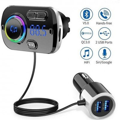 Ασύρματο Bluetooth 5.0 EDR Handsfree MP3 Player Αυτοκινήτου με 7 LED Φωτισμό USB 5V 3.0A BC349BQ