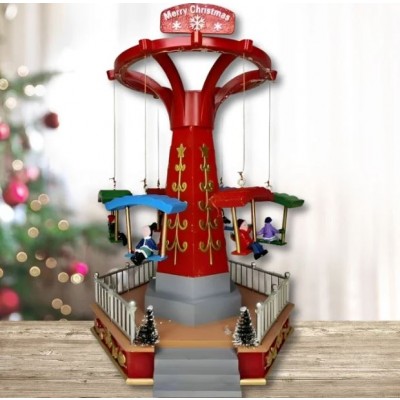 Χριστουγεννιάτικο Διακοσμητικό Καρουζέλ Λούνα Παρκ - Με Μηχανισμό Περιστροφής & Μουσική