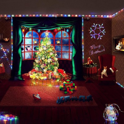 Ηλιακά Χριστουγεννιάτικα Λαμπάκια σε Σύρμα 5m - RGB LED (50 λαμπάκια) με Φωτοβολταϊκό Πάνελ AN48404
