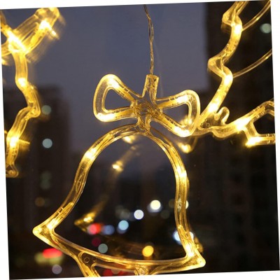 Χριστουγεννιάτικη Κρεμαστή Φιγούρα Καμπάνα Μπαταρίας με Βεντούζα και 10 LED 18x15x1cm