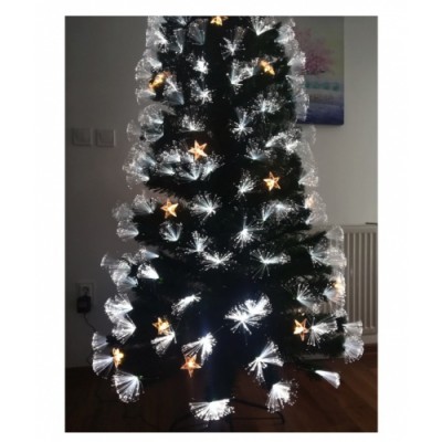 Αυτοφωτιζόμενο Χριστουγεννιάτικο Δέντρο 90εκ Οπτικής Ίνας -  Λευκό Ψυχρό