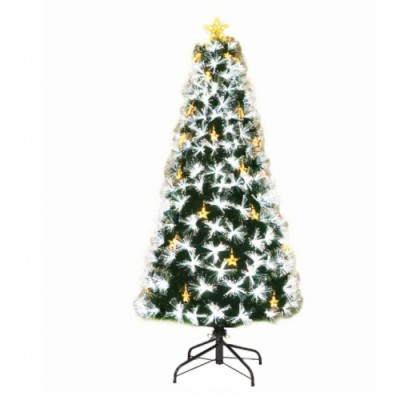 Αυτοφωτιζόμενο Χριστουγεννιάτικο Δέντρο 210εκ Οπτικής Ίνας -  Λευκό Ψυχρό