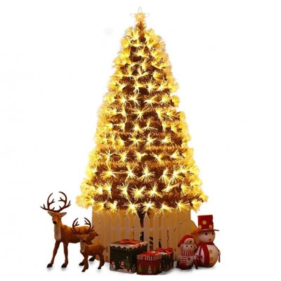 Αυτοφωτιζόμενο Χριστουγεννιάτικο Δέντρο 210εκ Οπτικής Ίνας - Θερμό Λευκό