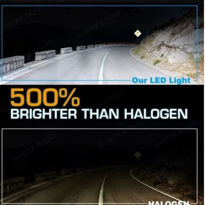 LED Τετράγωνος Αδιάβροχος Προβολέας Αυτοκινήτου 8cm 12-24V Ψυχρό Λευκό Πορτοκαλί Φωτισμό