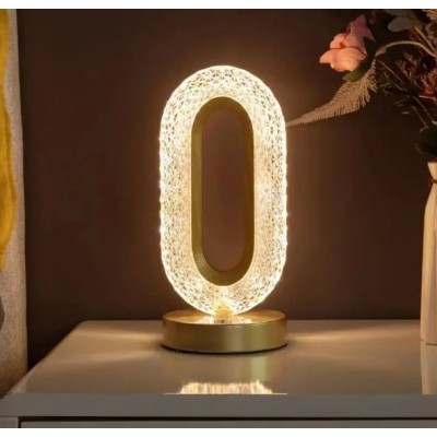 Επαναφορτιζόμενο LED Διακοσμητικό Όμικρον Φωτιστικό με Εφέ Κρυστάλλου 15x10x17