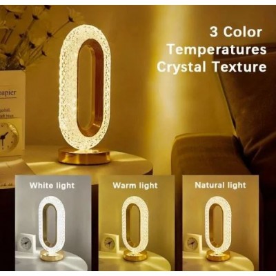Επαναφορτιζόμενο LED Διακοσμητικό Όμικρον Φωτιστικό με Εφέ Κρυστάλλου 15x10x17