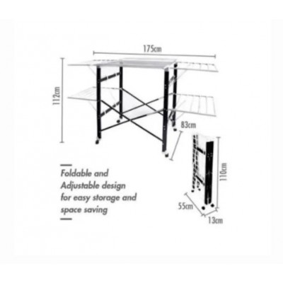 Μεταλλική Απλώστρα Ρούχων για Κάγκελο 32x60cm Αλουμινίου με Πλαστικές Λεπτομέρειες