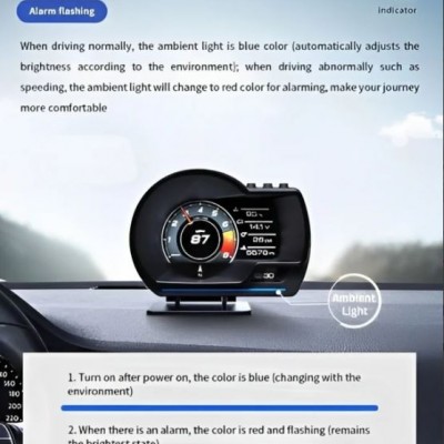 Ψηφιακή TFT Οθόνη Ενδείξεων Αυτοκινήτου OBD2 HUD Ταχύμετρο, Στροφόμετρο, Πίεσης Ελαστικών, Κατανάλωση Καυσίμου - HUD Head Up Display