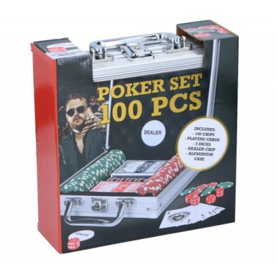 Μεταλλικό Κουτί με 100 Μάρκες Πόκερ - Poker Chips