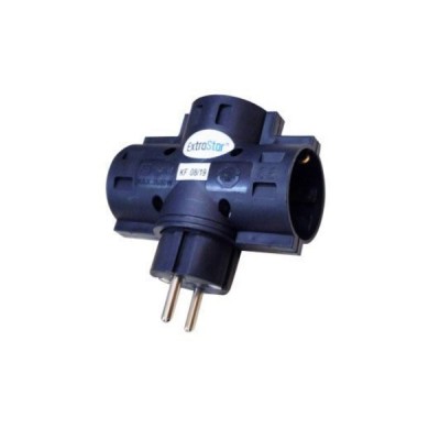 Πολύπριζο Τάφ Μαύρο με 3 Σούκο 250V/3680W  με Παιδική Προστασία