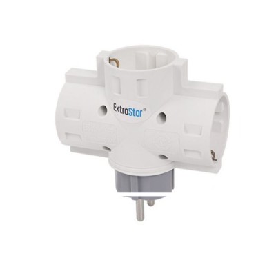 Πολύπριζο Τάφ Λευκό με 3 Σούκο 250V/3680W  με Παιδική Προστασία