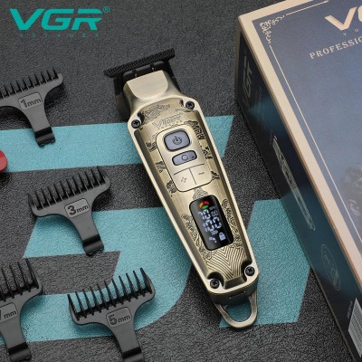 VGR Επαναφορτιζόμενη Επαγγελματική Κουρευτική Μηχανή με 4 Ταχύτητες & LCD Οθόνη V-901