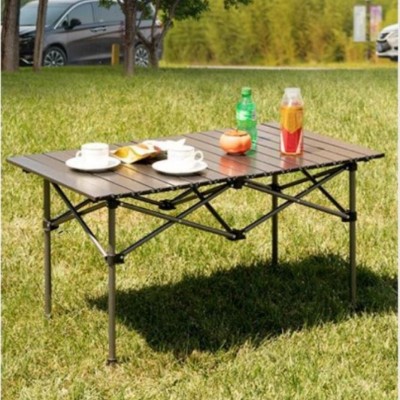 Αναδιπλούμενο Φορητό Μεταλλικό Τραπέζι για Ελεύθερο Camping και Picnic 120x55x63cm