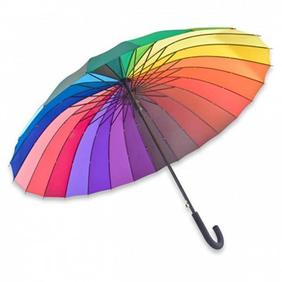 Αυτόματη Ομπρέλα Βροχής 90cm Ουράνιο Τόξο 16 Ακτίνων με Εργονομική Λαβή