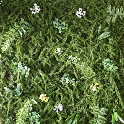 Τεχνητό Φύλλωμα σε Πλακίδιο 50x50cm  με Μικρά Λουλούδια για Διακόσμηση – Επένδυση Τοίχου