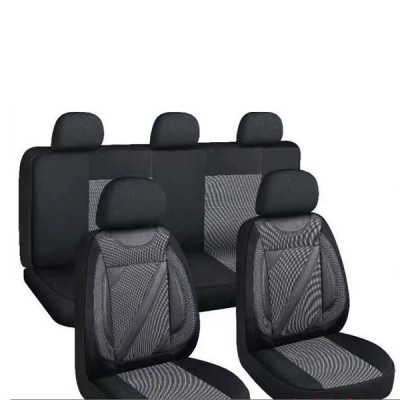 Πλήρες Σετ 9τμχ Universal Premium Special 3zip Προστατευτικά Υφασμάτινα Καλύμματα Καθισμάτων & Μαξιλαριών Αυτοκινήτου  Μαύρο-Γκρι Πολυεστέρας