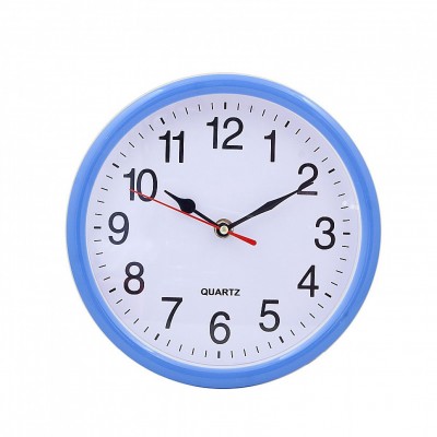 Εντυπωσιακό  Ρολόι Τοίχου Quartz Πλαστικό/Τζάμι, διαμέτρου  22cm Μπλέ